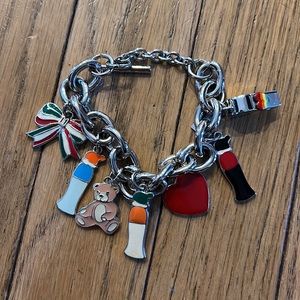 Silver Moschino charm bracelet